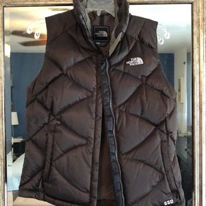 Brown north face vest